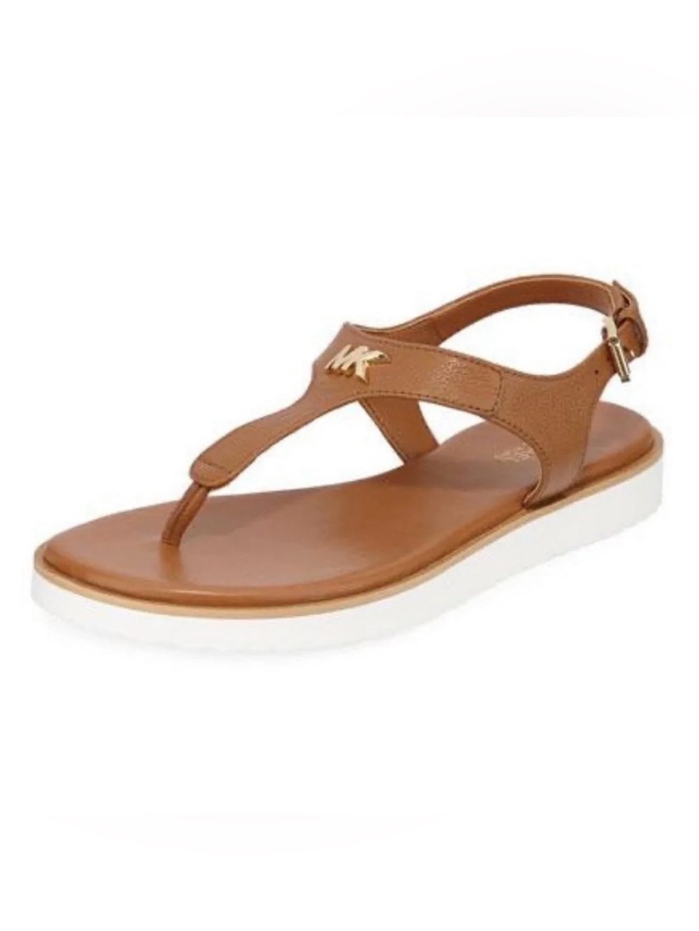 NWB Michael Kors Brady Slingback Thong Leather Sandal - Size 6.5 - Luggage